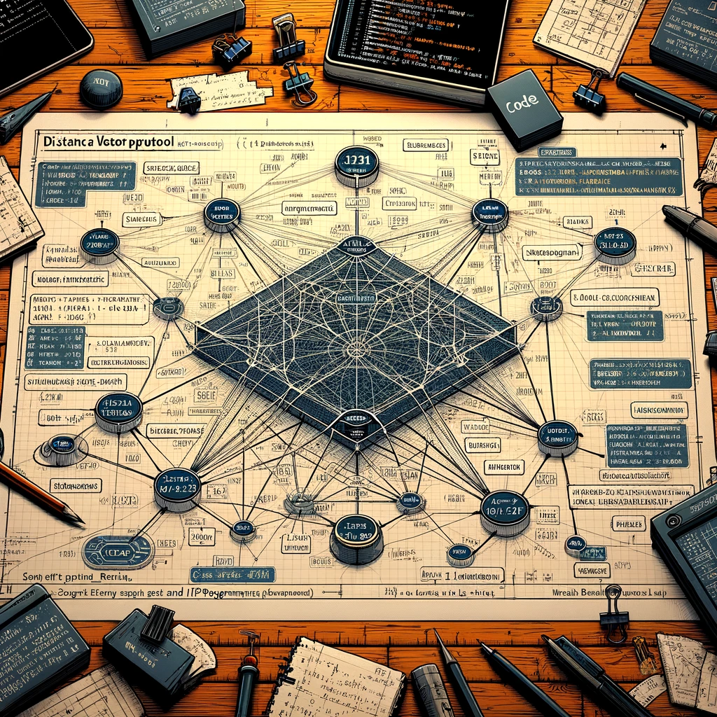 Distance vector routing simulation